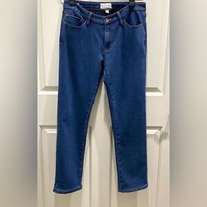 Weatherproof Vintage Slim Straight Blue Medium Wash Velour Lined Denim Jeans 10